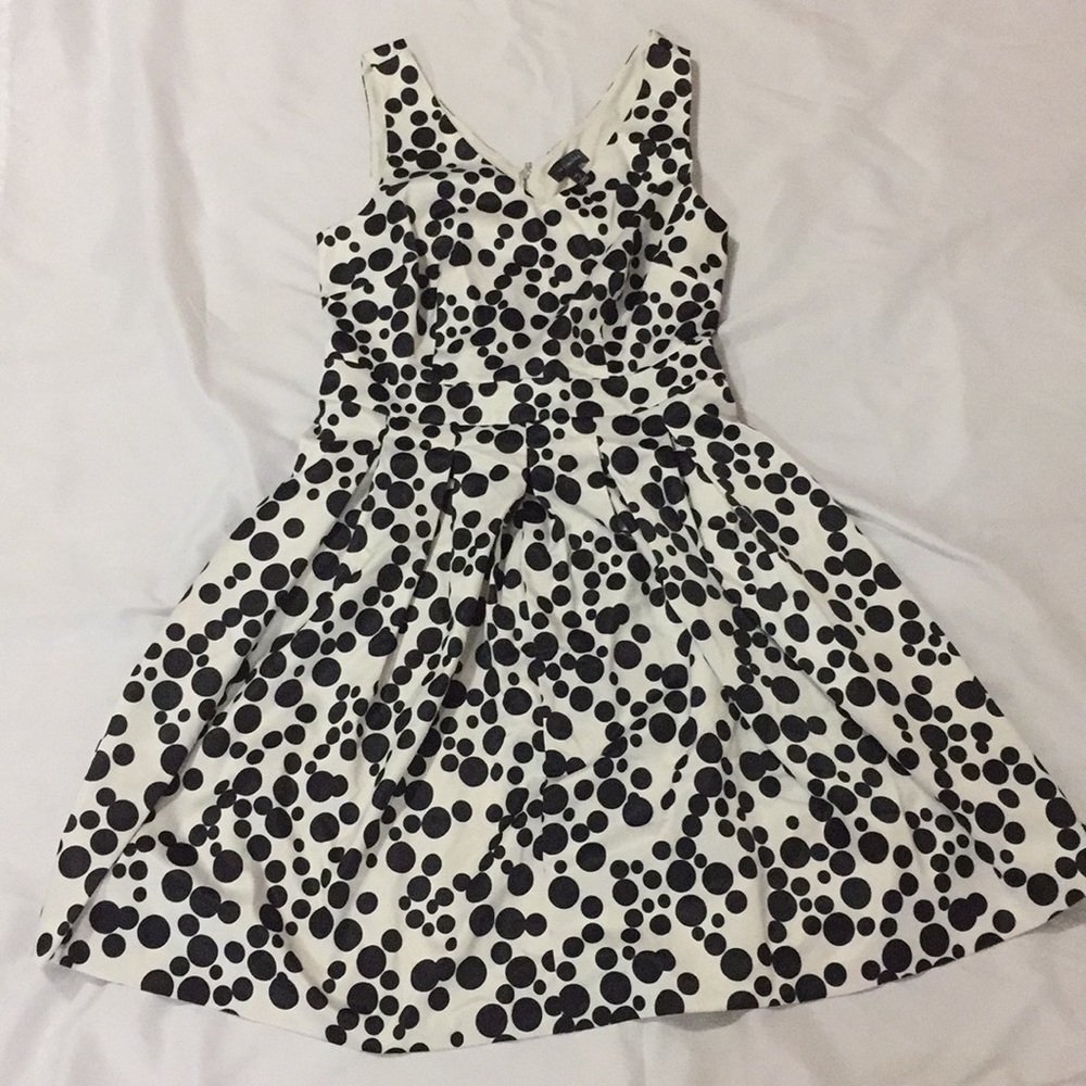 White dress with black polka dots from The Limited